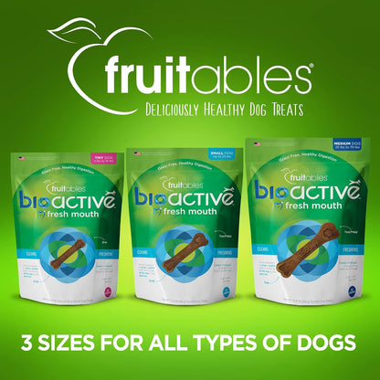 Fruitables Bioactive Fresh Mouth Dental Chews, Small Dog Treats, Pet Supplies, Teeth Cleaning Treats, Bad Breath & Tartar Preventer, Dog Dental Chews, Puppy Snacks, Up to 25 lbs, 7.3oz