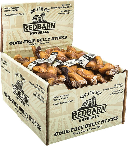 Redbarn Odor Free 7" Braided Bully Sticks for Dogs 1-Count