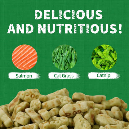 Just Try 36 OZ Cat Treats Cat Grass+20 Tubes Creamy Lickable Puree Treats Hairball Control Dental Care Training Kitten Snacks