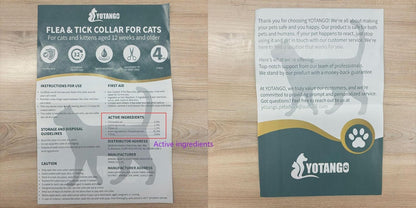 YOTANGO 4 Pack Flea Collar for Cats, 32 Months Flea and Tick Prevention for Cats, Waterproof Cat Fleas Collar, Cat Fleas and Ticks Treatment, Adjustable Tick Collars for Kittens-Black