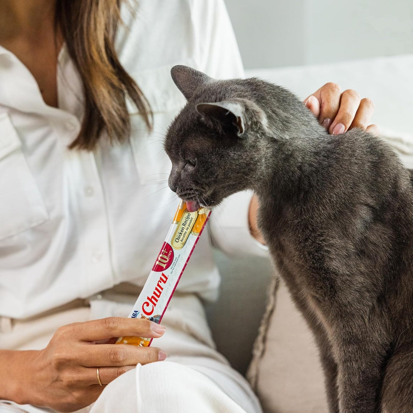 INABA Churu for Senior 10+, Creamy Lickable Cat Treats with Taurine, Vitamin E & C, 0.5 Ounces Each, 20 Tubes, Tuna Variety