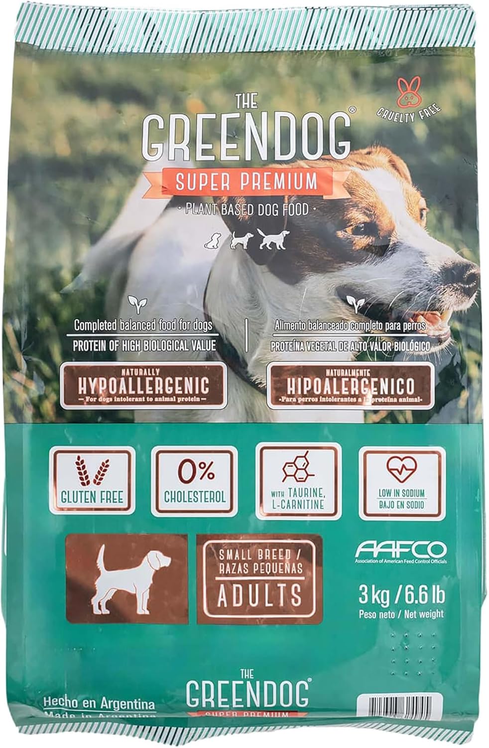 The Green Dog: Super Premium - Adult Small Bite - 6.6 Lb Bag Dog Food - Plant Based Protein, Vegan Dry Pet Kibble, Gluten Free, Complete Nutrition
