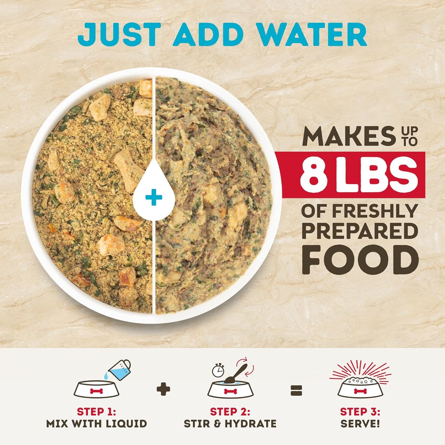 Only Natural Pet MaxBlends Grain Free Beef Recipe Dehydrated Dog Food Formula - High Protein Homemade Stew, Nutrient-Dense Meal for Canine Health - Beef RecipeFlavor - 2 lb Bag (Makes 8 lbs)