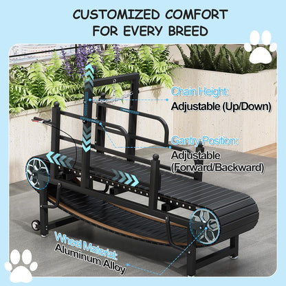 Dog Treadmill for Large/Medium Dogs, Dog Running Machine Exercise Equipment with Brakes and Slope Adjustment for Large&Medium Dog