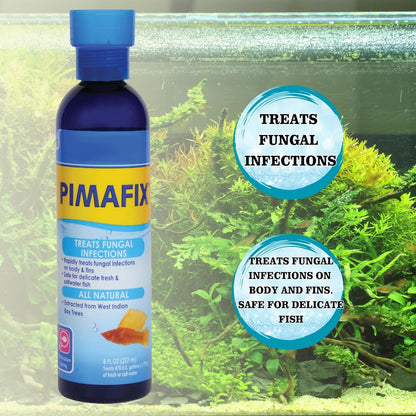 Aquarium Care Kit with MeIafix 8 oz, PlMAFlX 8 oz, Stress Coat 16 oz, and Trinity Treats Microfiber Cleaning Cloth for Freshwater Fish Tank Maintenance