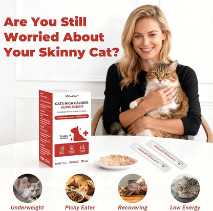 High Calorie Nutrition Paste for Cats – 12g x 30 Bars- Provides Weight gain and Appetite Support for picky or underweight Cats - Contains Taurine, DHA Colostrum - Promotes Vitality and Healthy Growth