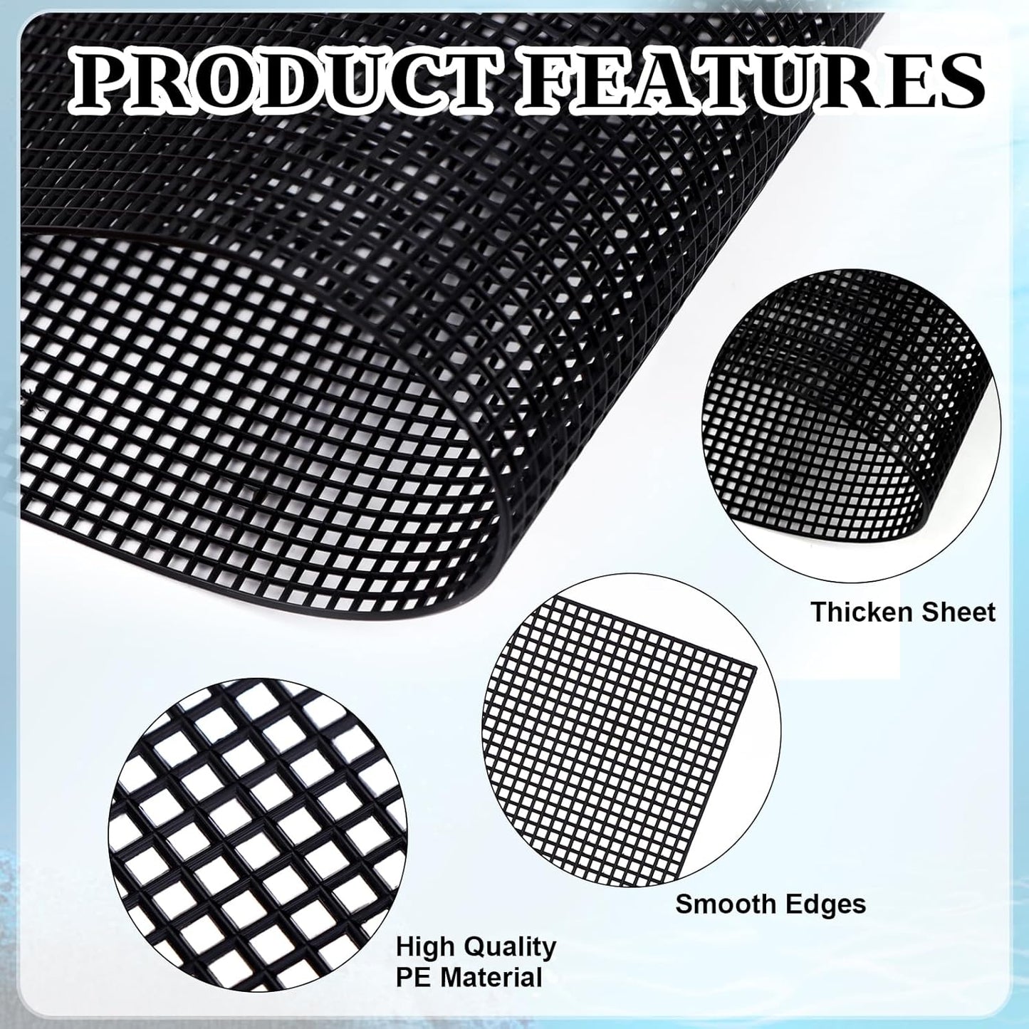8Pcs Plastic Mesh Canvas Sheets Embroidery Aquarium Fish Tank Divider Plastic Grid Isolation Board Partition Net Pane Separator Filter Bottom Tray,20 Pcs Binding Bars Sliding Bars ,Crochet Projects