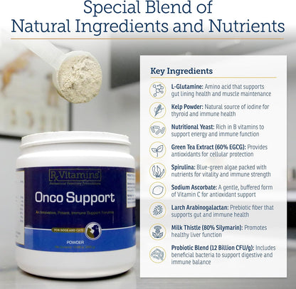 Rx Vitamins Onco Support - Dog & Cat Immune Support Supplement with Milk Thistle, Spirulina, Kelp Powder - Aids in Gut Health and Digestive Support - 300g