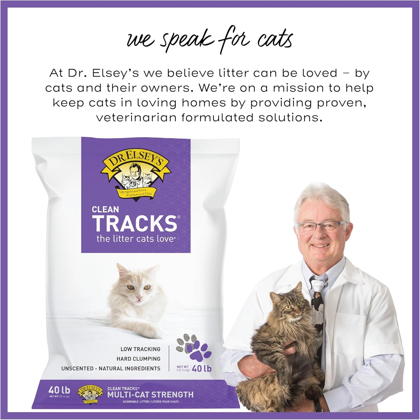 Dr. Elsey's® Clean Tracks Clumping Clay Cat Litter 40 lb. Bag
