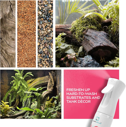 (2-Pack Value Set) Reptile Tank Odor Eliminator Spray – Unscented Natural Mineral Formula - Remove Waste Smells in Bearded Dragon and Turtle Tanks – 18 Fl Oz Total (2 x 9 Fl Oz)