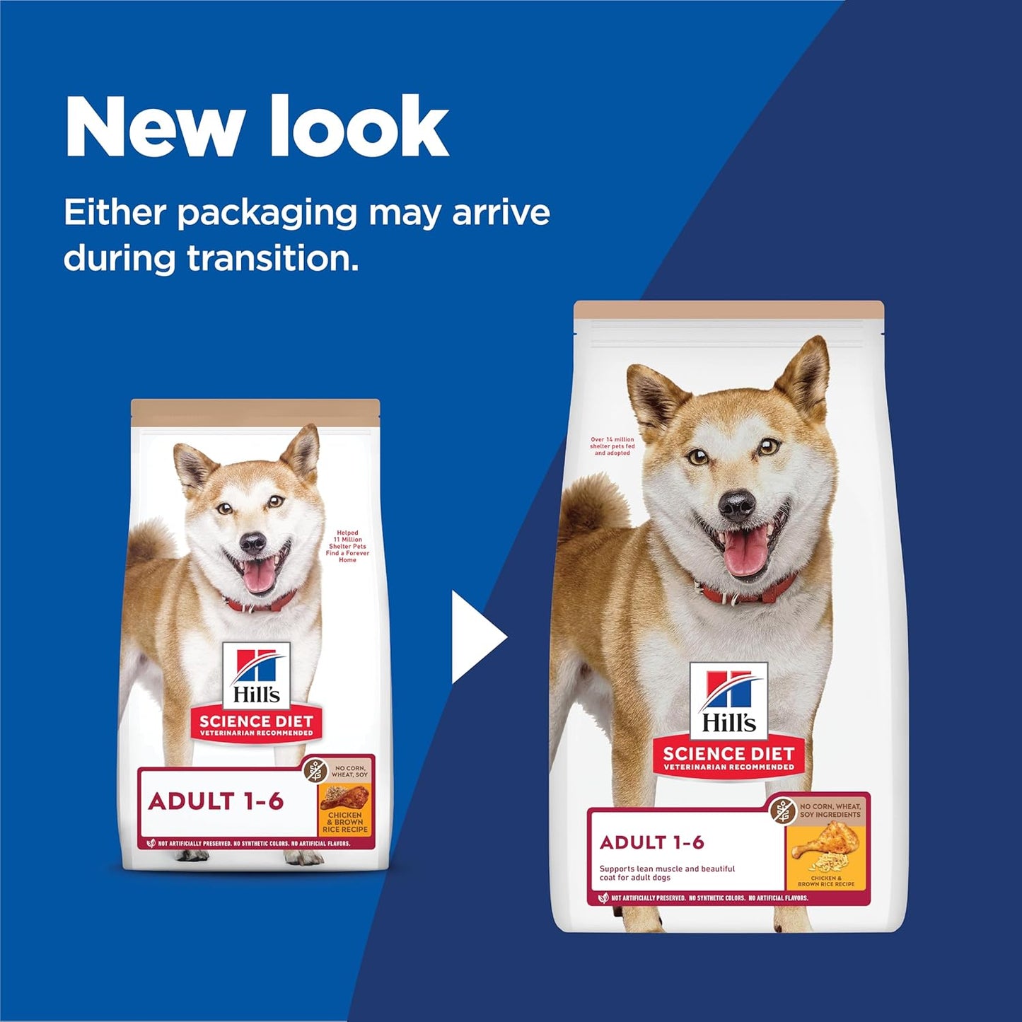 Hill's Science Diet Adult 1-6, Adult 1-6 Premium Nutrition, Dry Dog Food, No Corn, Wheat, Soy Chicken & Brown Rice, 4 lb Bag