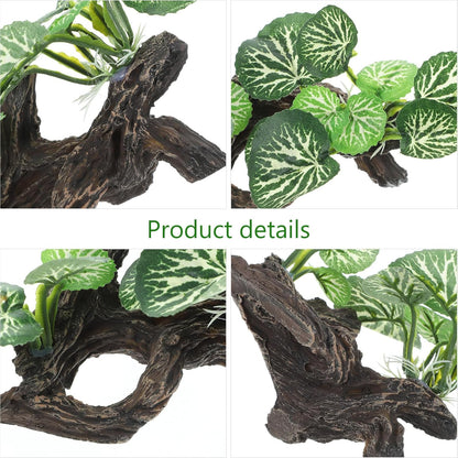 Reptile Terrarium Plant Artificial Plant Ornament Décor for Lizard Box and Fish Tank Habitat Decoration