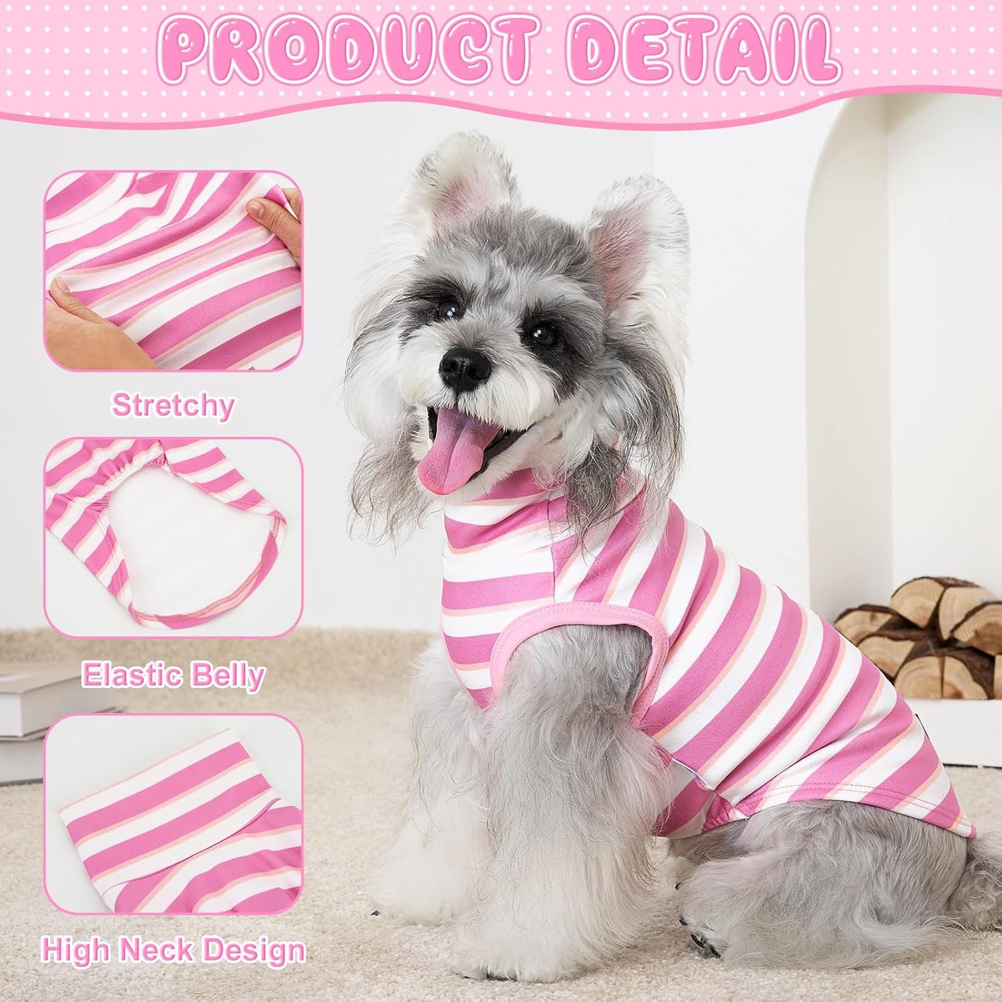 XPUDAC 4 Pack Dog Sweaters Turtleneck Dog Clothes for Small Medium Large Dogs Boy Girl Warm Puppy Vest Shirt Winter Pullover Pet Sweatshirt Outfits, Pink, XL