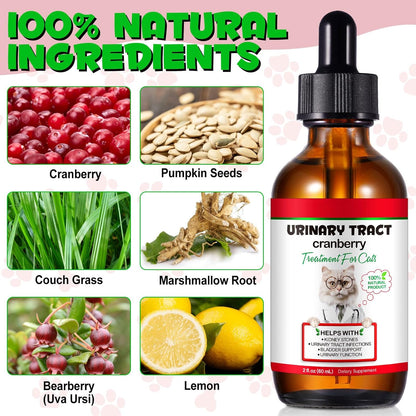 Feline Urinary Tract Health, Cat UTI Remedy, Natural Herbal Supplement 2 fl oz, Supporting Regular Care for Urinary Health