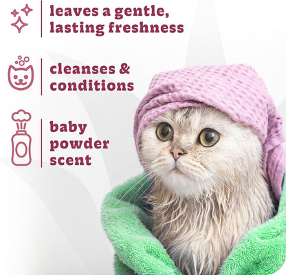 Espree Gentle Fresh Kitten Shampoo & Conditioner, Tearless Formula with Aloe Vera, Sulfate-Free, Paraben-Free, Harsh Chemical and Dye-Free, Safe for Sensitive Skin, 12oz