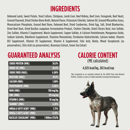 Nulo Freeze-Dried Raw+ Adult Dog Food, Lamb, 5 lb Bag