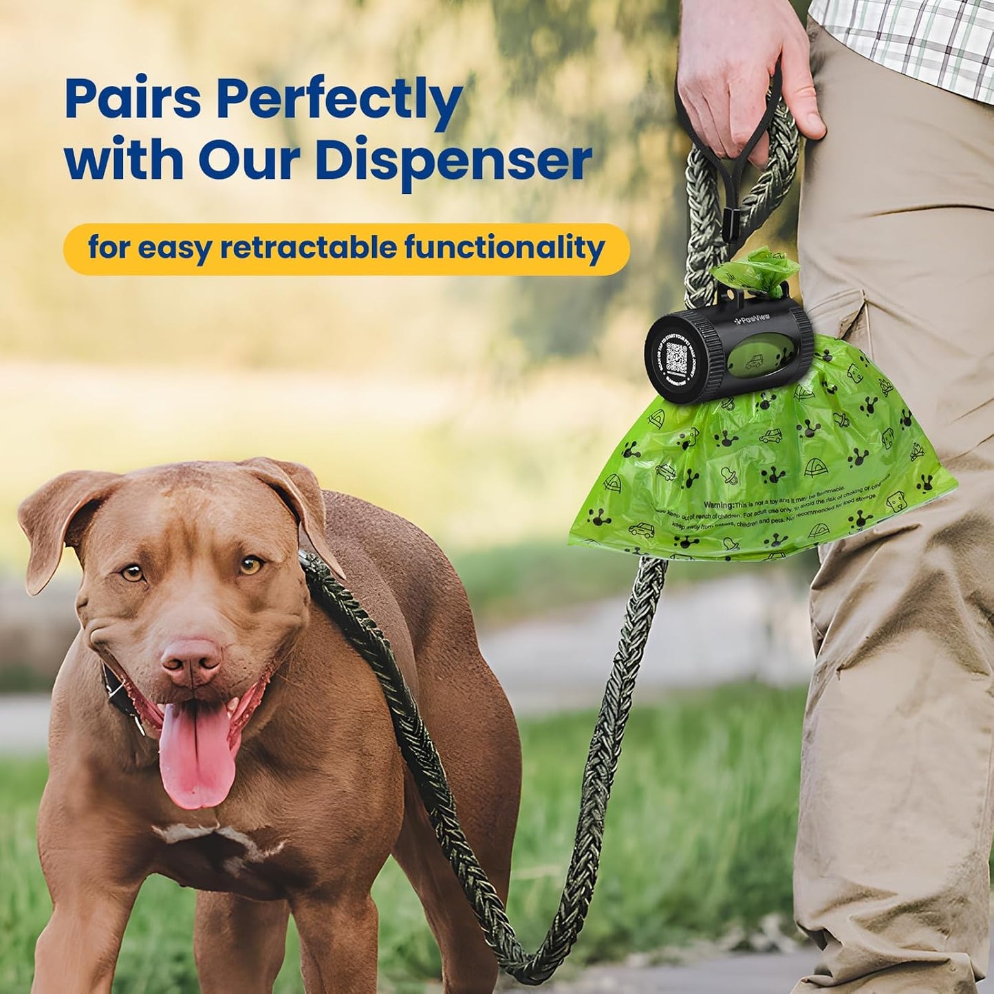 Poop Bag Dispenser & 375 Poop Bags Refill