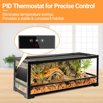 REPTI ZOO Reptile Heat Pad 8 in × 12 in, 23W Reptile Heat mat with Adjustable Thermostat for Turtles, Hermit Crabs, Bearded Dragons, Leopard Geckos, Snakes, Lizards