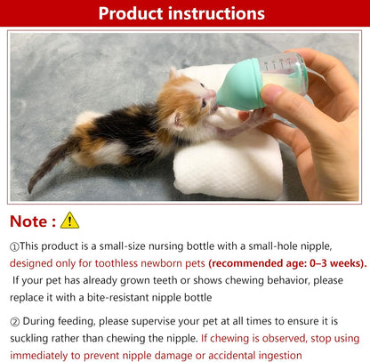 Puppy Bottles for Nursing，Kitten Bottles for Nursing，Pet Feeding Bottle，(Cyan - 20ml)