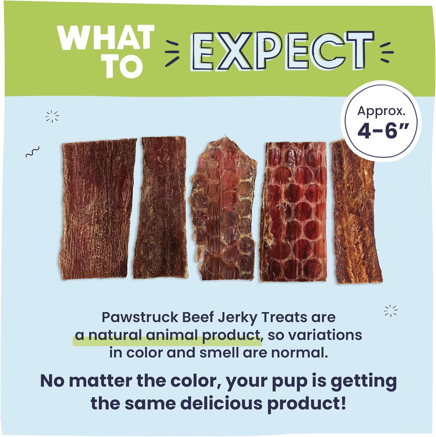 Pawstruck Premium Beef Jerky Dog Treat Chews, Medium 4"-6" Strips – Supports Hip & Joint Health, Rich in Glucosamine & Chondroitin, No Added Preservatives – 25 Count