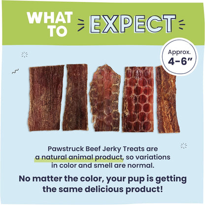 Pawstruck Premium Beef Jerky Dog Treat Chews, Medium 4"-6" Strips – Supports Hip & Joint Health, Rich in Glucosamine & Chondroitin, No Added Preservatives – 25 Count