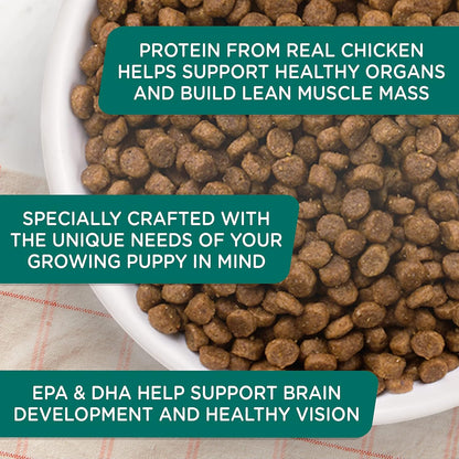 Nutrish Bright Puppy Premium Natural Dry Dog Food, Real Chicken & Brown Rice Recipe, 14 Pounds (Packaging May Vary), (Rachael Ray