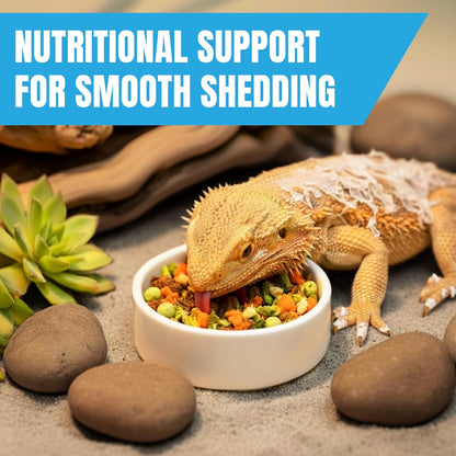 JOR Bearded Dragon Fruit & Insect Mix, Sun-Dried Vegetables, Freeze-Dried Bananas, Crickets, Mealworms & Calcium-Enriched Silkworms, Tasty Balanced Meal for Turtles, 3.5 oz