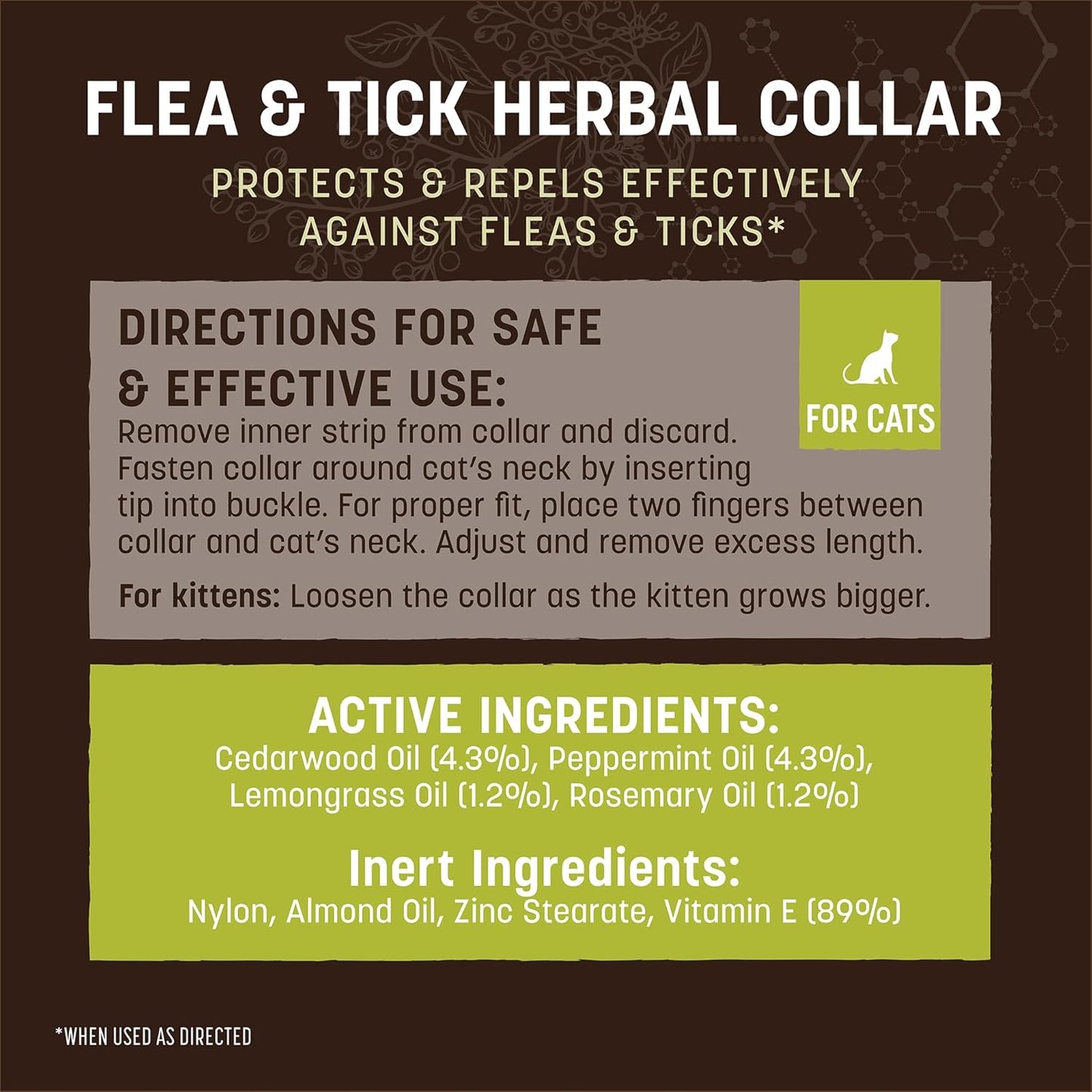Earth Animal Apothecary Natural Flea & Tick - Herbal Collar for Cats & Kittens - 1 Collar