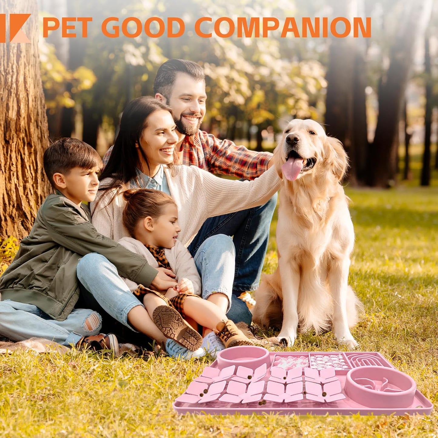 Lick Mat for Dogs Pink and Pet Hair Removal Glove