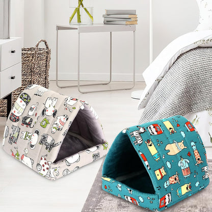 UPINS 2 Pack Guinea Pig Hideout,Guinea Pig Bed Washable Small Animal House Cage Accessories for Mouse Chinchillas Hamsters Hedgehogs Ferrets Bearded Dragons and Rats