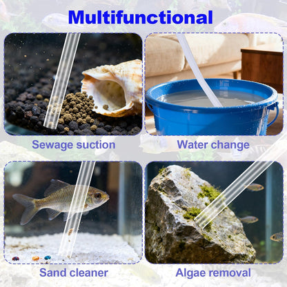12pcs Fish Tank Cleaner Kit, Multi-Functional Aquarium Tank Vacuum Gravel Cleaning Tool Kit with Magnetic Glass Cleaner Accessories for Sand Siphon Washing and Water Changing
