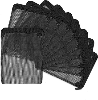 10 PCS Filter Bags for Fish Tank Large Hole, Durable Nylon Mesh Aquarium Media Bag, Reusable Zipper Filter Media Bag (7.9 x 5.5 Inch)