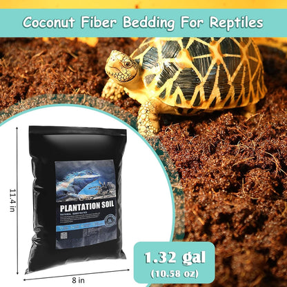 VCEPJH Reptile Bark Bedding,1 LB Natural Cork Bark for Geckos and Loose Coconut Fiber Substrate 3 Pack Natural Coco Coir Reptile Bedding for Tarantula Snake Bearded Dragon Spiders Hermit Crabs
