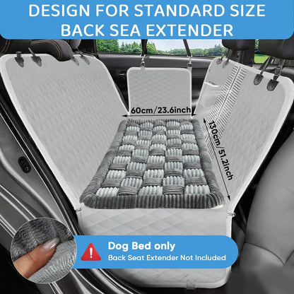 Dog Bed for Car Back Seat, Non-Slip Flannel Pet Travel Mat for Cars SUVs Trucks, Soft Thickened Pet Car Seat Cover Protector, Easy to Clean Portable Dog Blanket for Car Travel (23.6"x51.2", Gray)