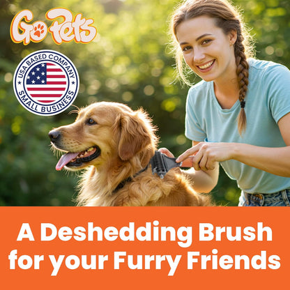 GoPets Dematting Comb for Dogs, Pet Grooming Rake, Double-Sided Dog Brush for Shedding, Deshedding Brush for Cats, Undercoat Mat Dematting Tool for Long Haired Cats, Cat Comb for Grooming Matting Hair