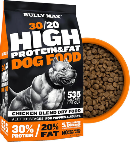 Bully Max Performance Bundle - 30/20 High Protein Dry Dog Food & 26/12 Wet Food (2lbs.) + Power Tabs (60tabs) - Complete Dog Nutrition Pack for Muscle Gain, Weight Support & Daily Vitality