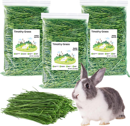 Fhiny Timothy Hay for Rabbit, 3.3LB Hand-Selected Premium Natural Timothy Hay Chinchilla Hay Hamster Food for Bunny Guinea Pig Chinchilla Hamster & Other Small Animals