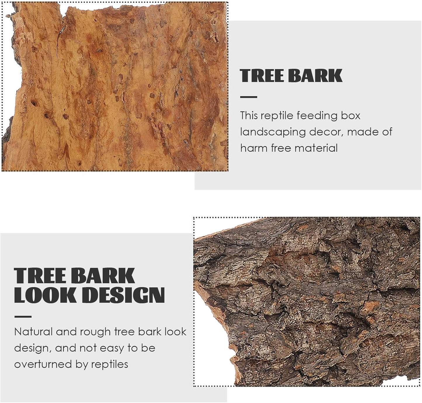 YARNOW 4 Pcs Reptile Bark Cork, Random Shape, 3. 1 to 5. 5 Inch, Wood Bark for Tortoise, Lizard, Gecko, Bearded Dragon, Chameleons