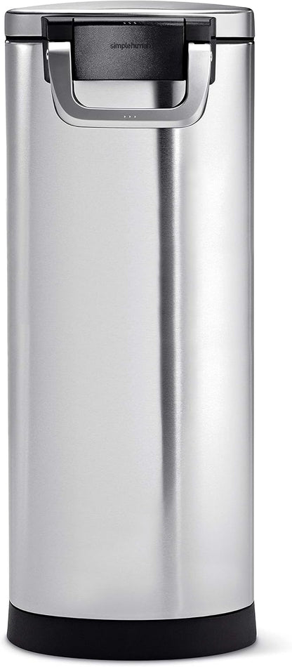 simplehuman 35 Liter, 40 lb / 18.1 kg X-Large Pet Food Storage Container for Dog Food, Cat Food, and Bird Feed, Brushed Stainless Steel