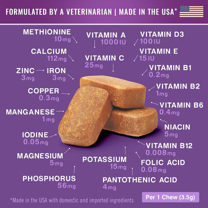 Dog Multivitamin 21-in-1 Chews for Dogs. Rich with Fatty Acids & Antioxidants. Supports Healthy Gut, Mobility & Immune System. for Seniors and Puppies – 60 Soft Chews, Made in The USA, Enjoy!