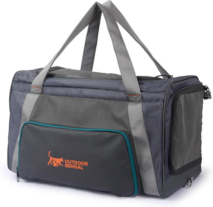 OutdoorBengal Zeppelin™ Airline-Approved Large Cat Carrier Soft – TSA-Approved Pet Carriers with Top Opening for Plane and Car Travel – Kittens or Small Dog Carrier (Black)