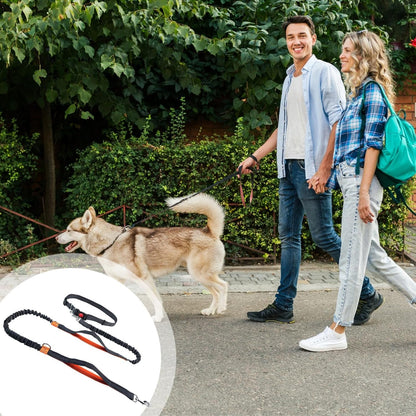 Hands-Free Dog Leash for Running, Waist Adjustable, 5.4-7.9 Ft, Reflective