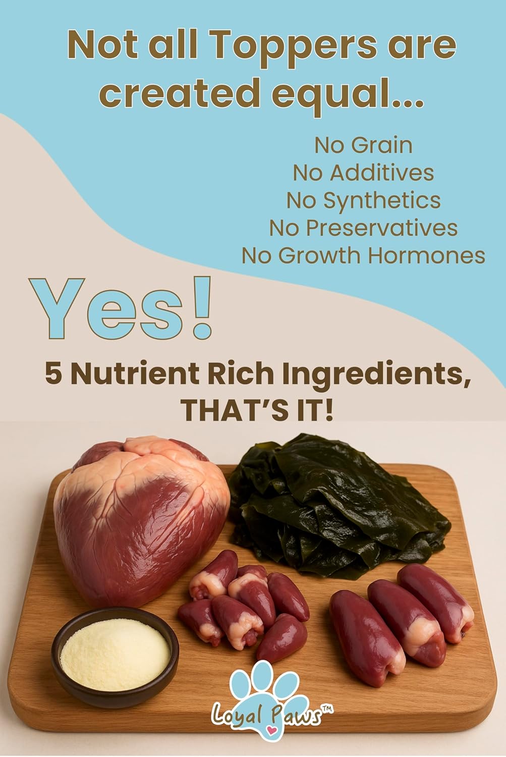 Freeze-Dried Dog Food Topper for Picky Eaters – Raw Beef, Duck & Chicken Heart Blend – High Protein, Grain-Free, Single Ingredient Meal Mixer – Kibble Enhancer – Made in USA – 6 oz