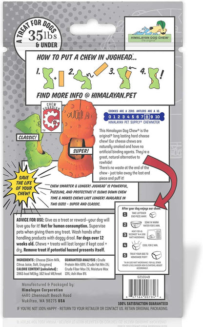 Himalayan Pet Supply Jughead Classis Cheese Chew Insert, 100% Natural, Long Lasting, Gluten Free, Healthy & Safe Dog Treats, Lactose & Grain Free, Protein Rich, Dogs 35 lbs and Under, Small