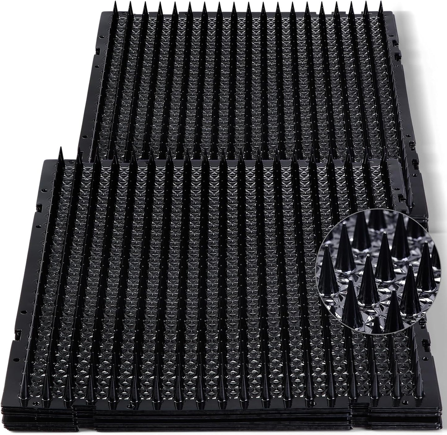 16 Pack Cat Repellent Outdoor Mat Cats Dogs Plastic Bendable Spiked Deterrent Training Repellent PET Mats with Spikes for Indoor Outdoor Supplies, 18.3 Square Feet, 16 x 13 Inch(Black)