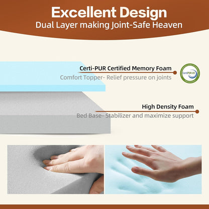 Sytopia XL Orthopedic Memory Foam Dog Bed 35D 46 inch, Extra Large Dog Sofa for Senior Dogs up to 100 lbs, Water Resistant & Washable Cover with Liner, Grey