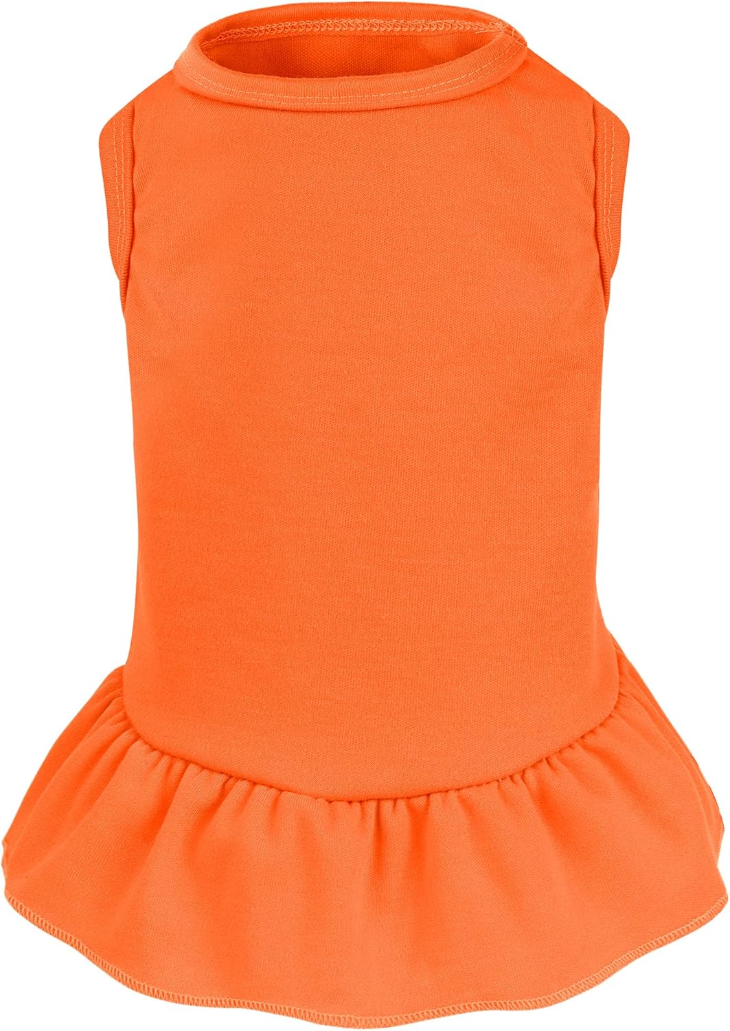 Dog Dresses Cat Skirt Solid Color Dog Clothes Summer Sleeveless Puppy Girl Clothes for Small Pet Dogs Cats (Orange, Medium)