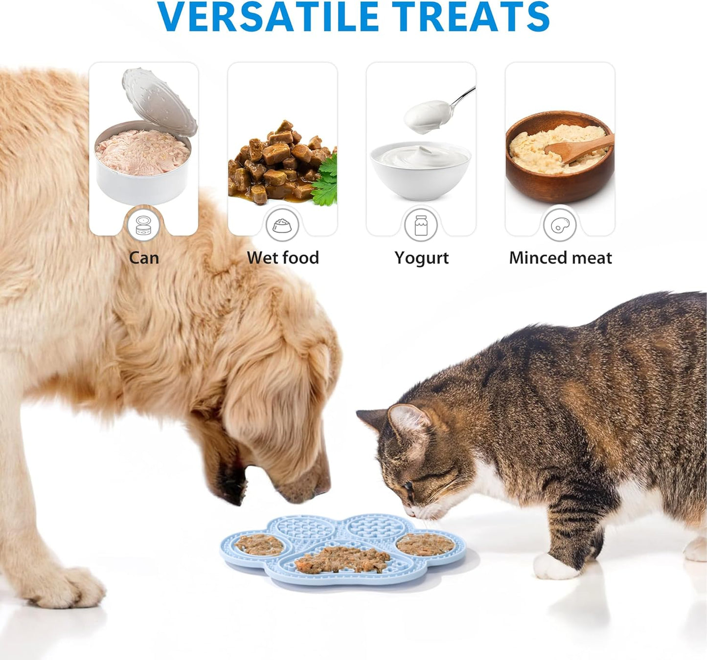 Li&Zhao Lick Mat for Dogs - 2 PCS Dog Lick Mats with Suction Cups Cat Lick Mat Puppy Lick Mat for Cats Dog Slow Feeder Dog Enrichment Toys for Yogurt Peanut Butter Food Treats