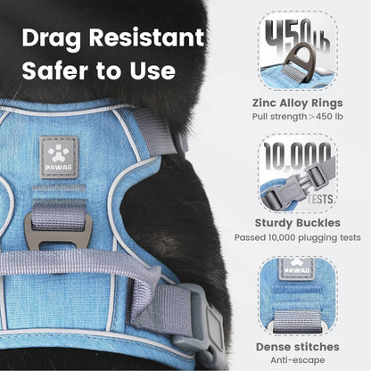 Silent Silicone Dog ID Tag and Adjustable Soft Padded Pet Vest