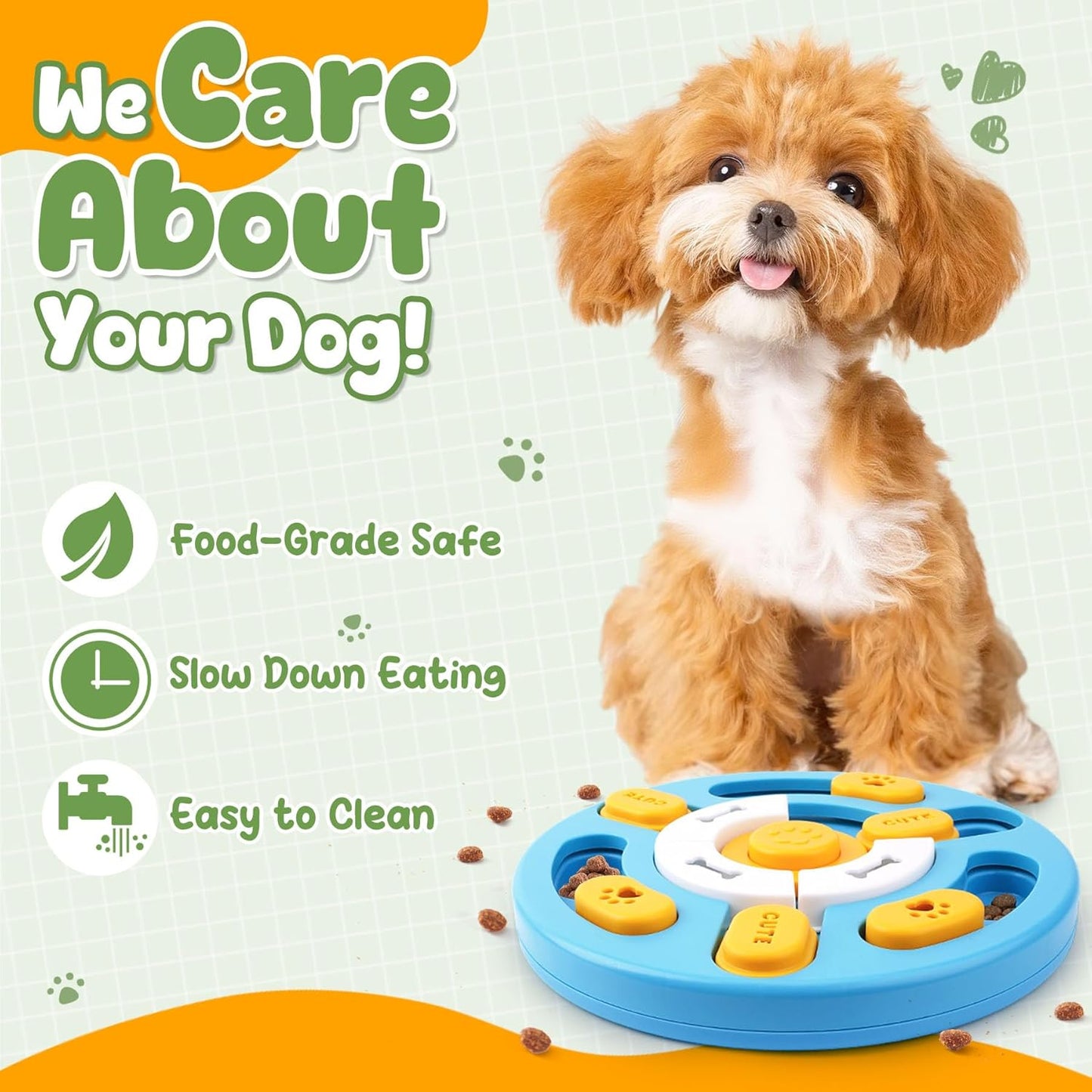 KIPRITII Well-Rounded Dog Enrichment Toys Set – Keeps Dogs Busy with Mental Stimulation & Slow Feeding, Includes Dog Lick Mat, Puzzle Toy & Slow Feeder Bowl for Boredom Relief